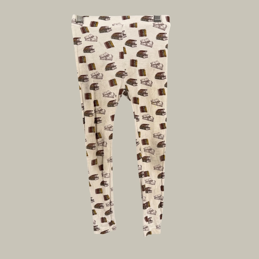 Kate Quinn Kids Book Print Leggings Size 5T Bamboo Blend Fair / Play Condition